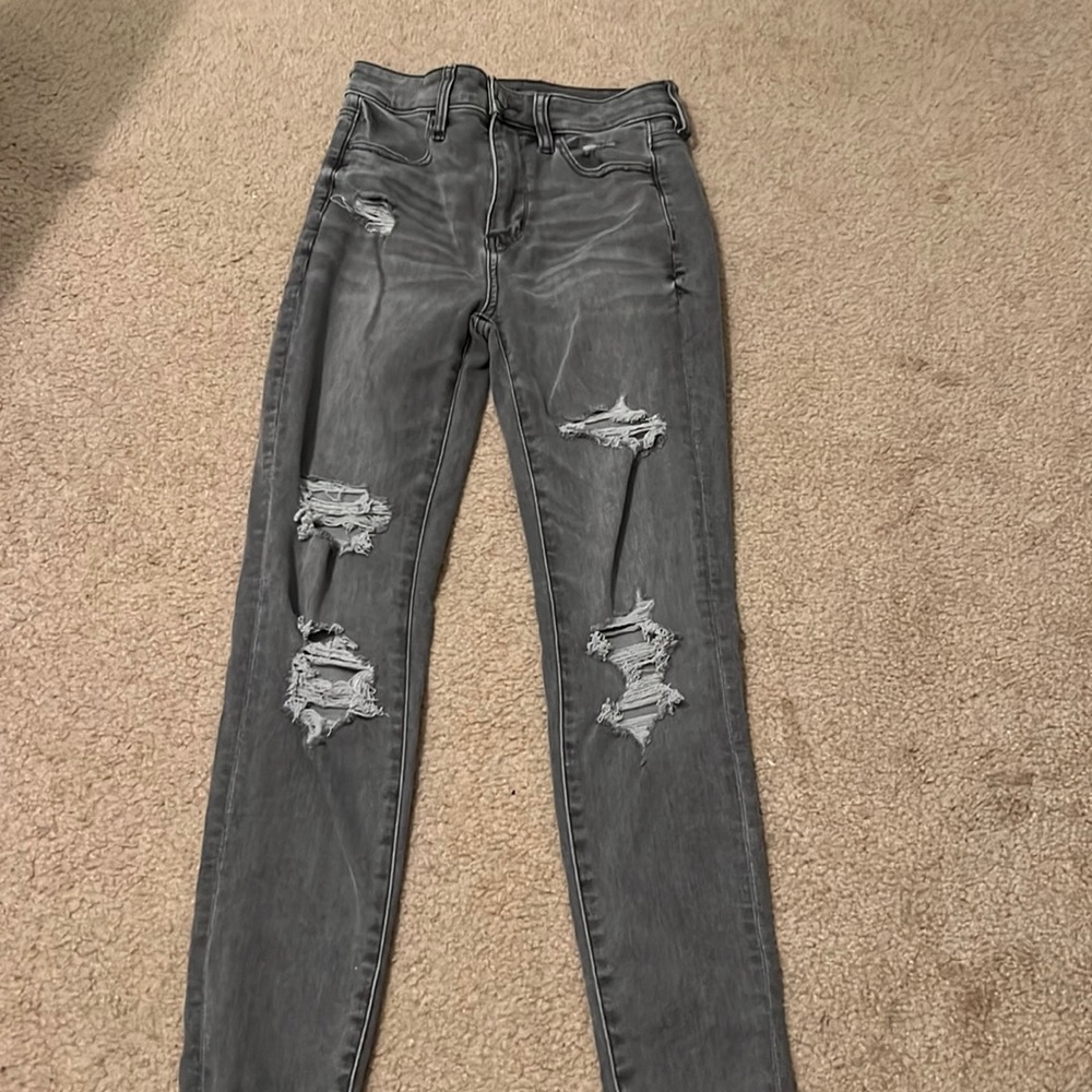 AE Next level stretch high waisted ripped jegging